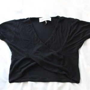 Kendall & Kylie Crossover Crop Ribbed Top